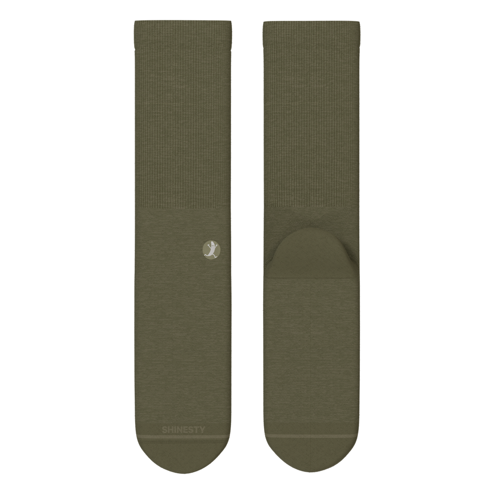 The Fields Of Green | Oil Green Heel Hammock™ Crew Socks - Shinesty
