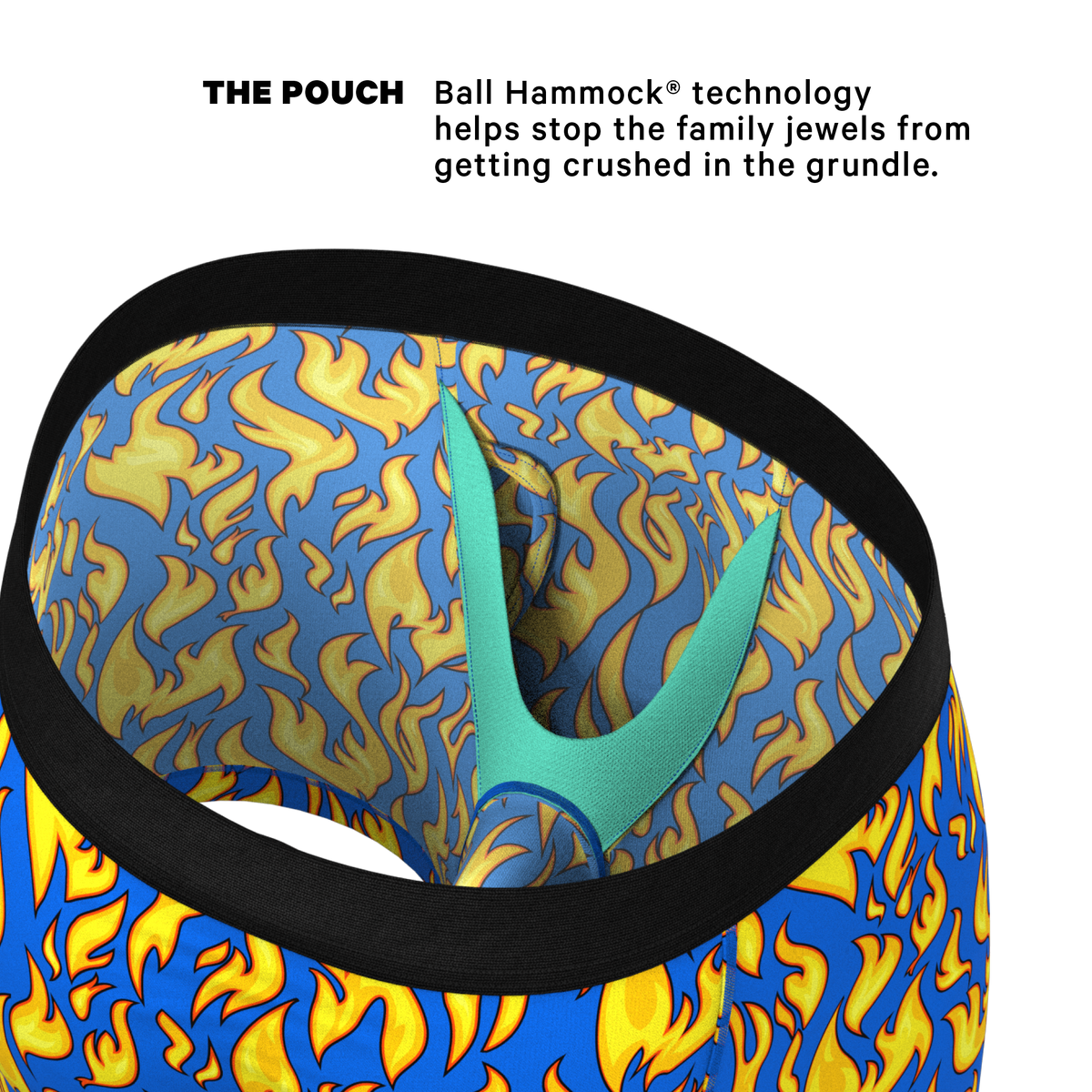 The Fire Crotch | Flames Ball Hammock® Pouch Underwear With Fly - Shinesty