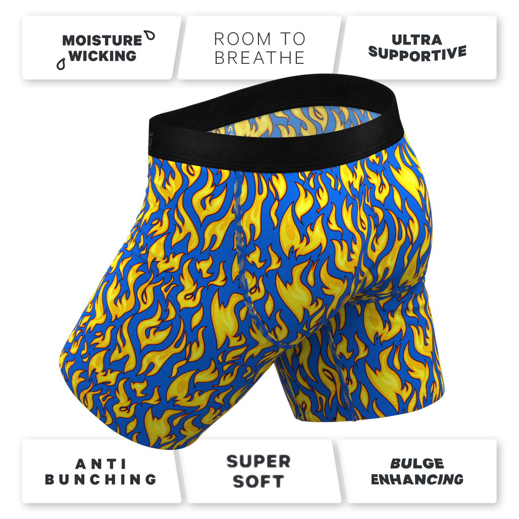 The Fire Crotch | Flames Ball Hammock® Boxer - Long Leg - Shinesty