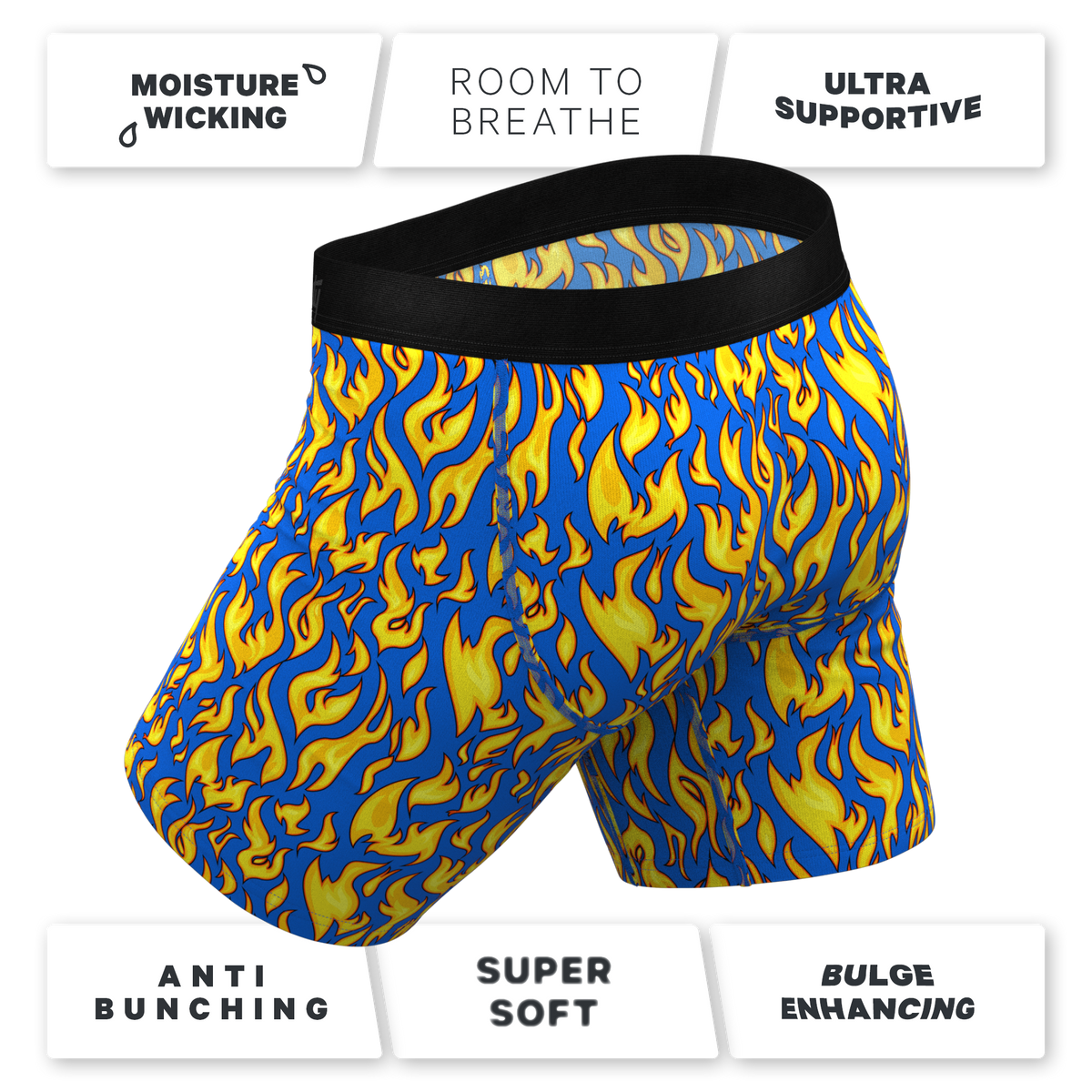 The Fire Crotch | Flames Ball Hammock® Boxer - Long Leg - Shinesty