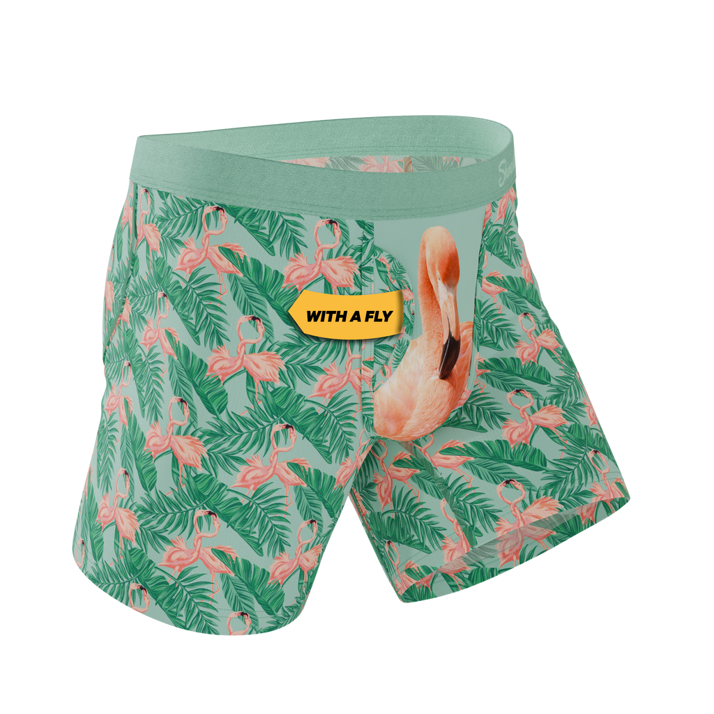 The Flamboyance | Flamingo Ball Hammock® Pouch Underwear With Fly - Shinesty