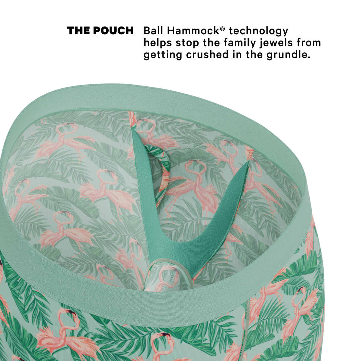 The Flamboyance | Flamingo Ball Hammock® Boxer - Long Leg - Shinesty