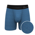 The Fleck Me | Heather Blue Flecked Ball Hammock® Pouch Underwear With Fly - Shinesty