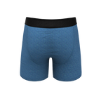 The Fleck Me | Heather Blue Flecked Ball Hammock® Pouch Underwear With Fly - Shinesty