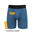 The Fleck Me | Heather Blue Flecked Ball Hammock® Boxer - Long Leg - Shinesty