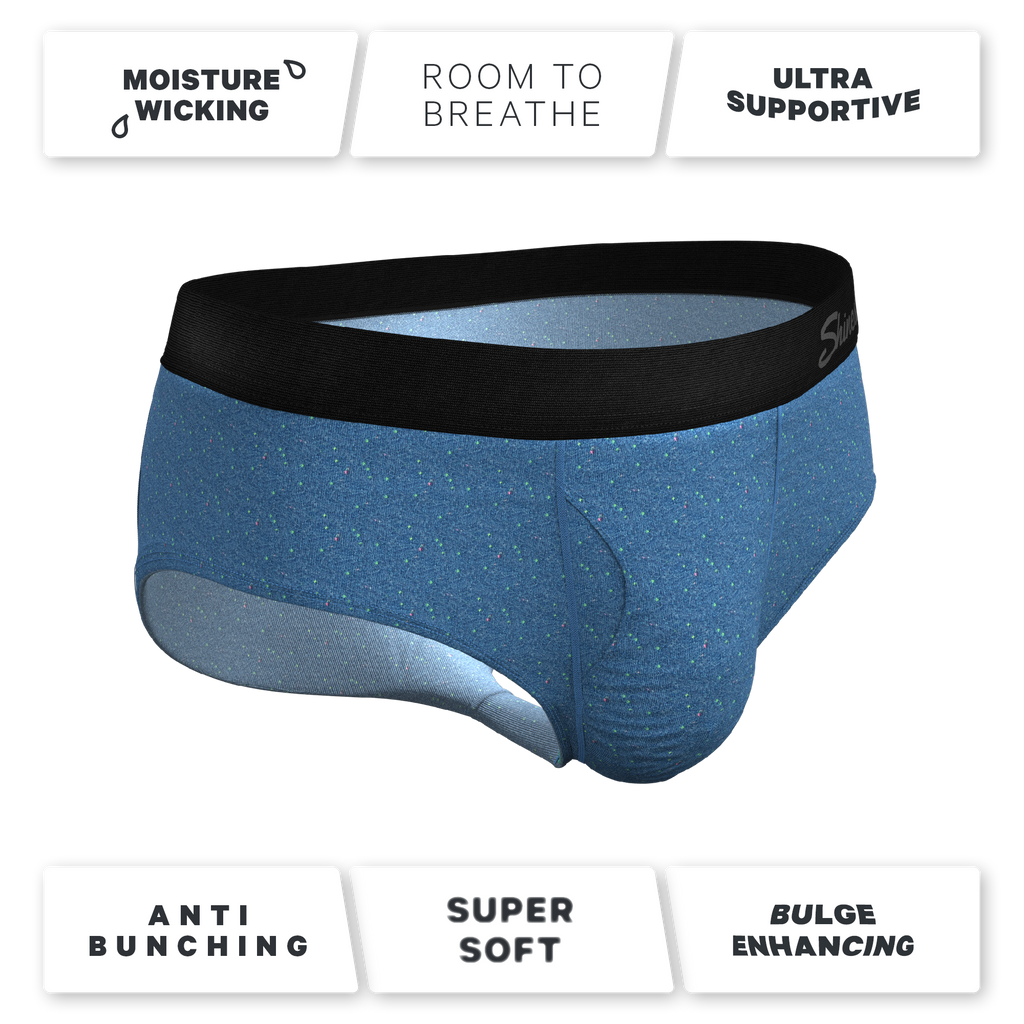 The Fleck Me | Heather Blue Flecked Ball Hammock® Pouch Underwear Briefs - Shinesty