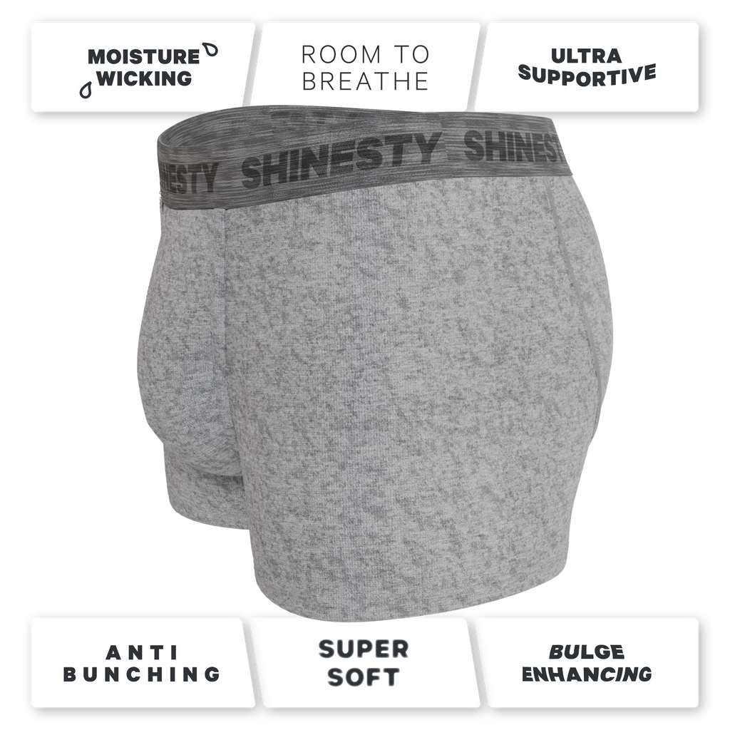 The Flintstone | Heather Grey and Black Ball Hammock® Pouch Trunks Underwear - Shinesty