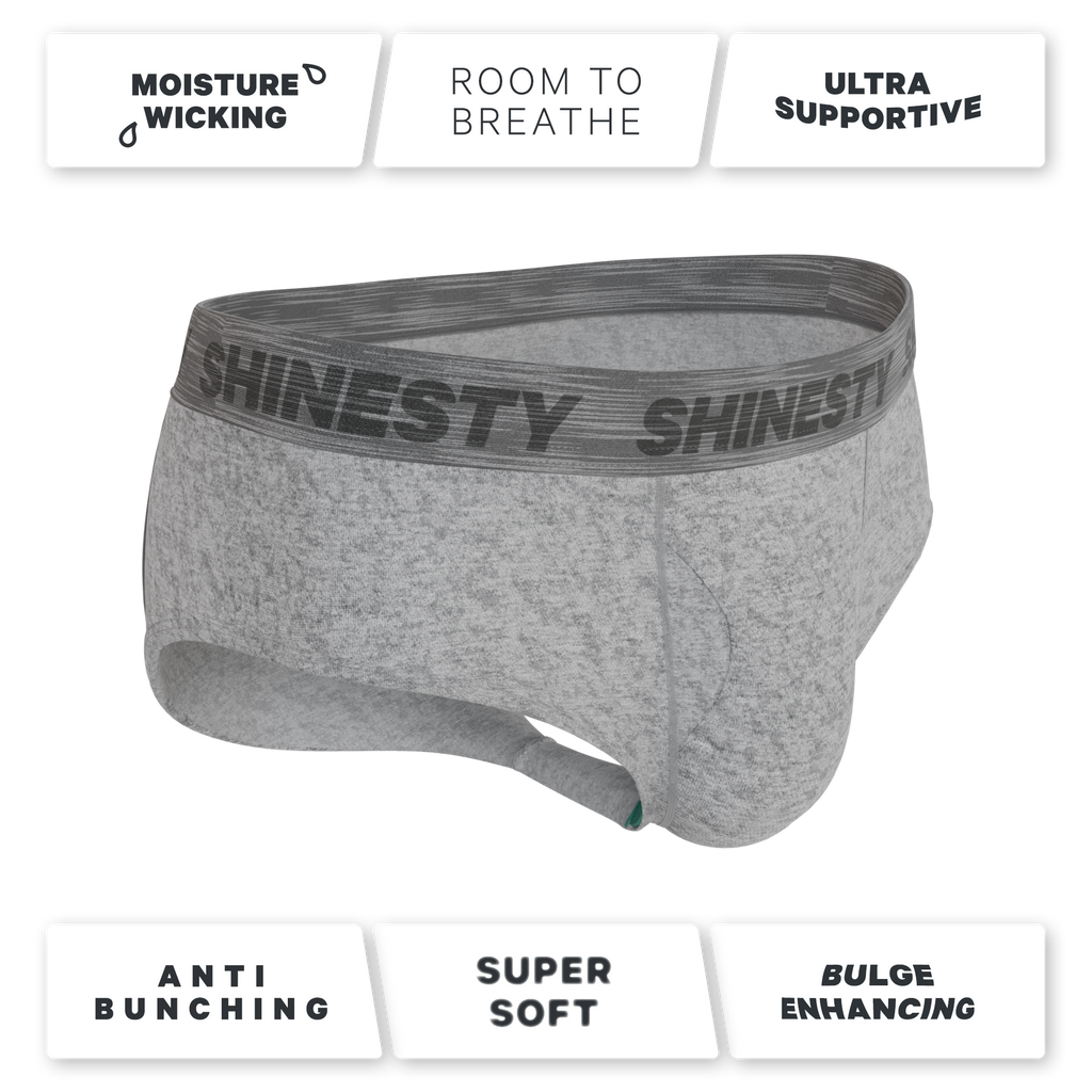 The Flintstone | Heather Grey and Black Ball Hammock® Pouch Underwear Briefs - Shinesty
