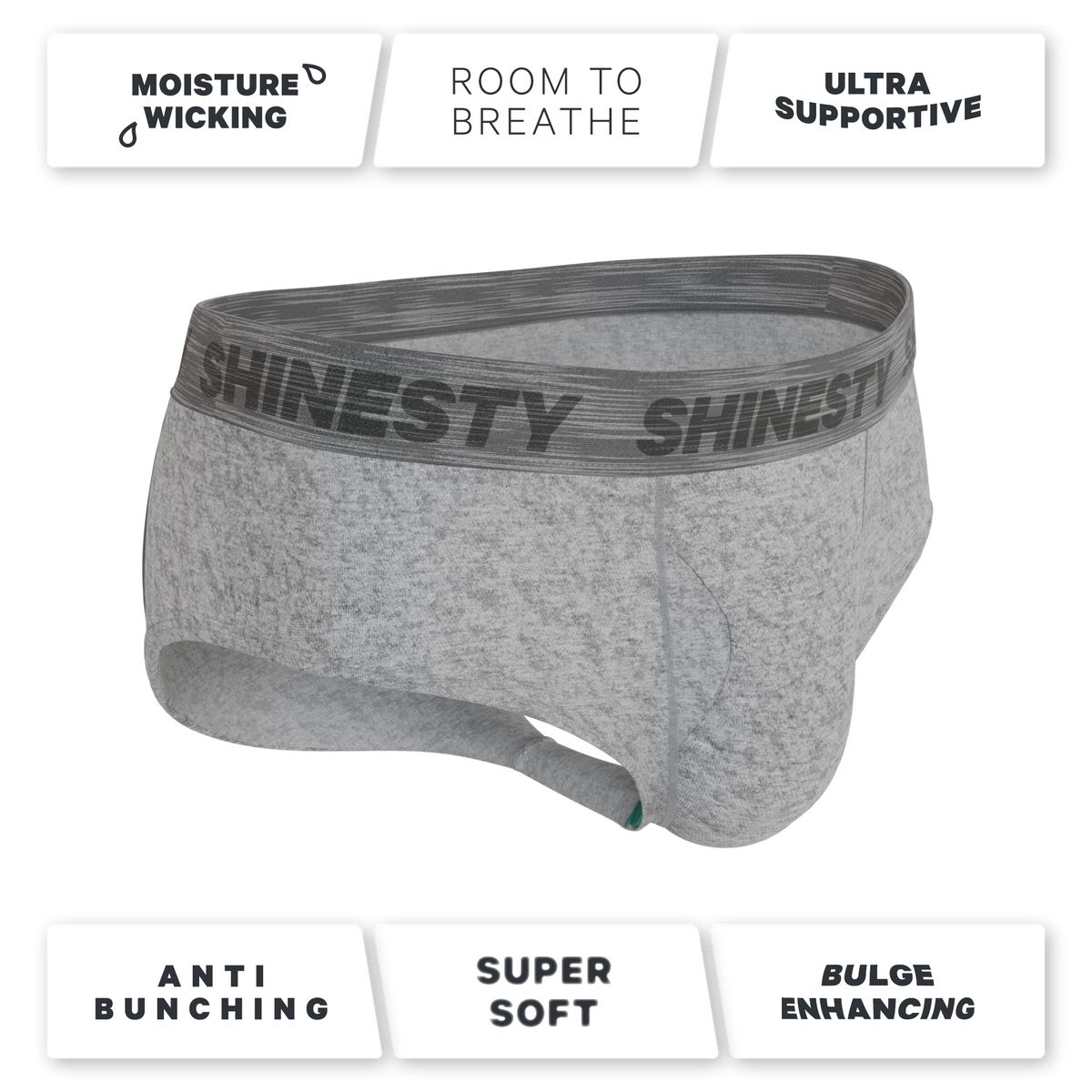 The Flintstone | Heather Grey and Black Ball Hammock® Pouch Underwear Briefs - Shinesty