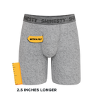 The Flintstone | Heather Grey and Black Ball Hammock® Boxer - Long Leg - Shinesty