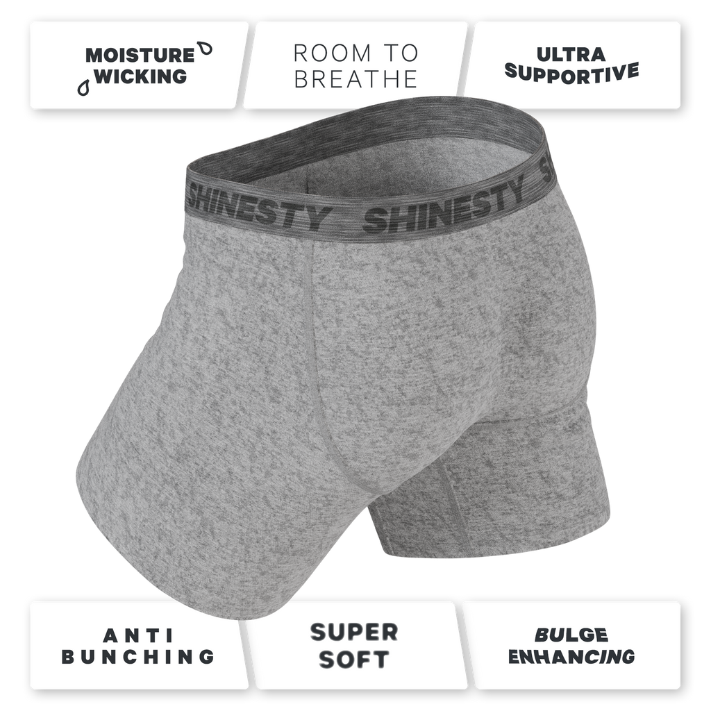 The Flintstone | Heather Grey and Black Ball Hammock® Pouch Underwear - Shinesty