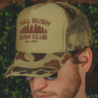The Let It Grow | Camo Full Bush Bush Club Trucker Hat - Shinesty