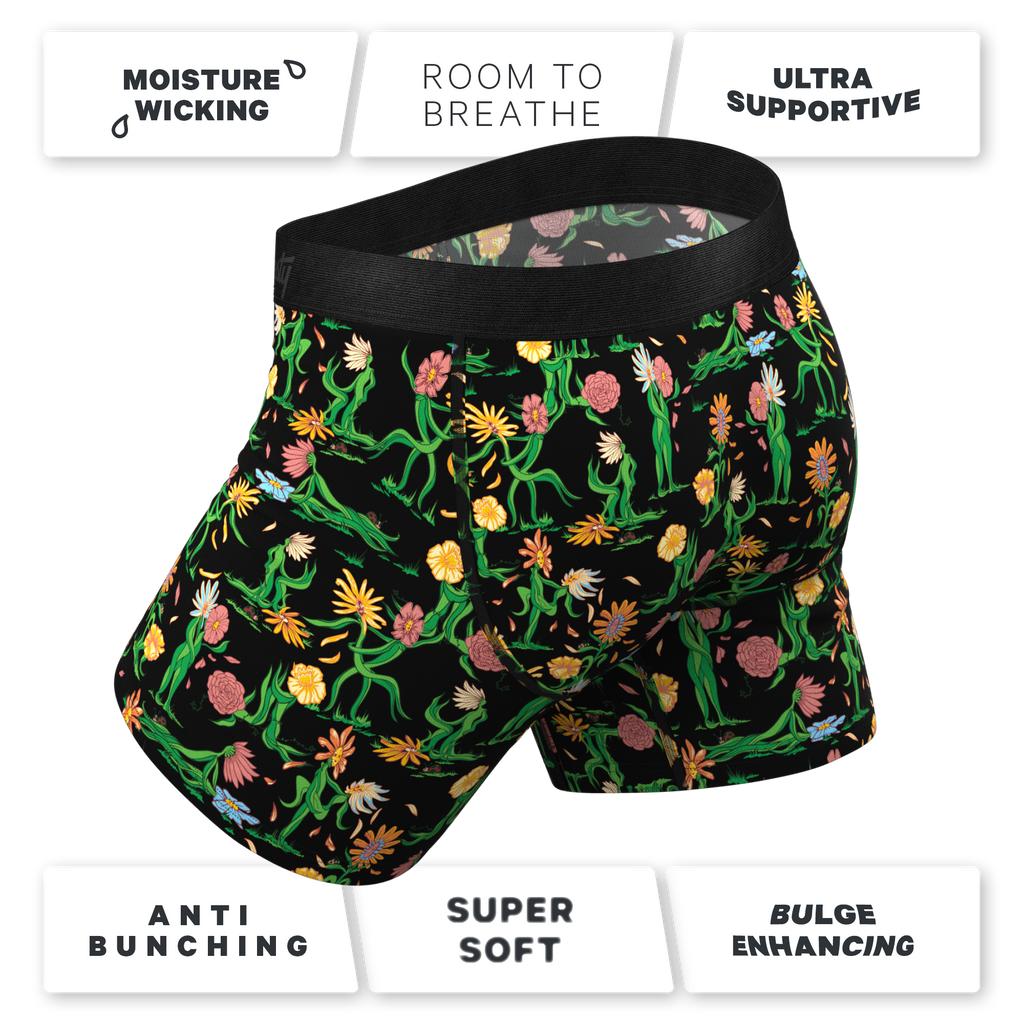 The Garden Of Breedin | Flower Print Ball Hammock® Pouch Underwear With Fly - Shinesty