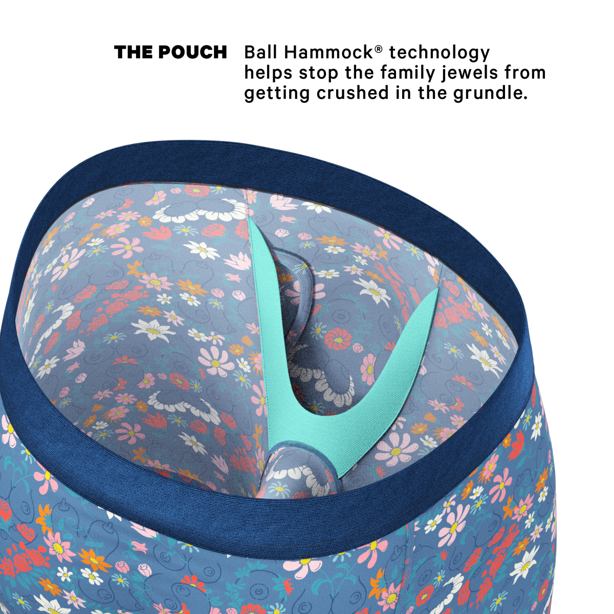 The Gardening Nips | Busty Floral Ball Hammock® Boxer - Long Leg - Shinesty