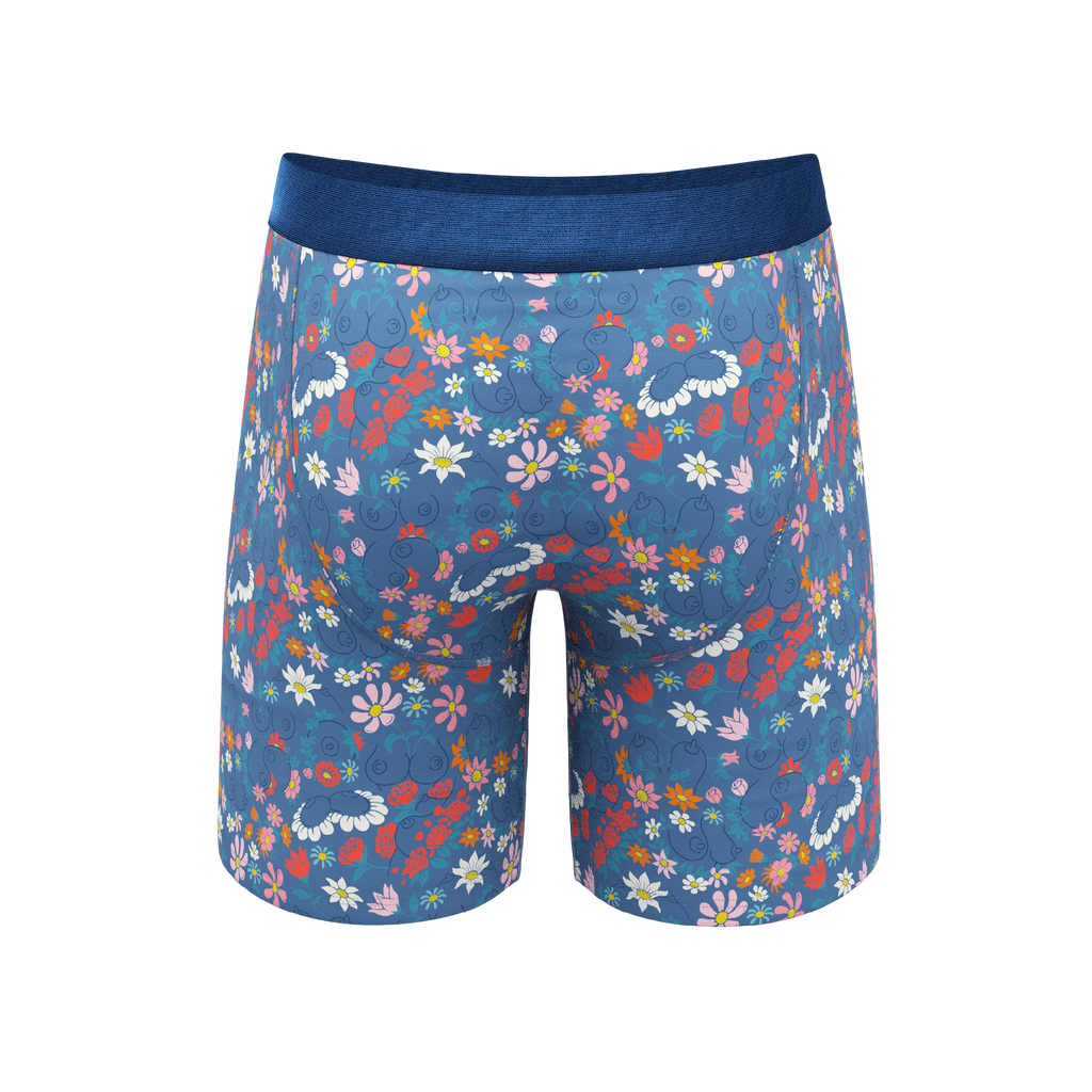The Gardening Nips | Busty Floral Ball Hammock® Boxer - Long Leg - Shinesty