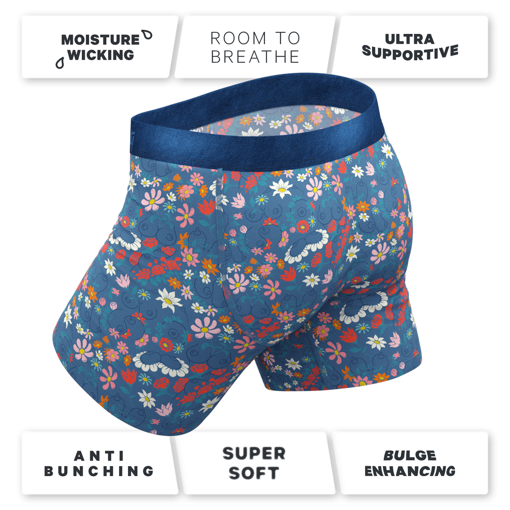 The Gardening Nips | Busty Floral Ball Hammock® Pouch Underwear - Shinesty