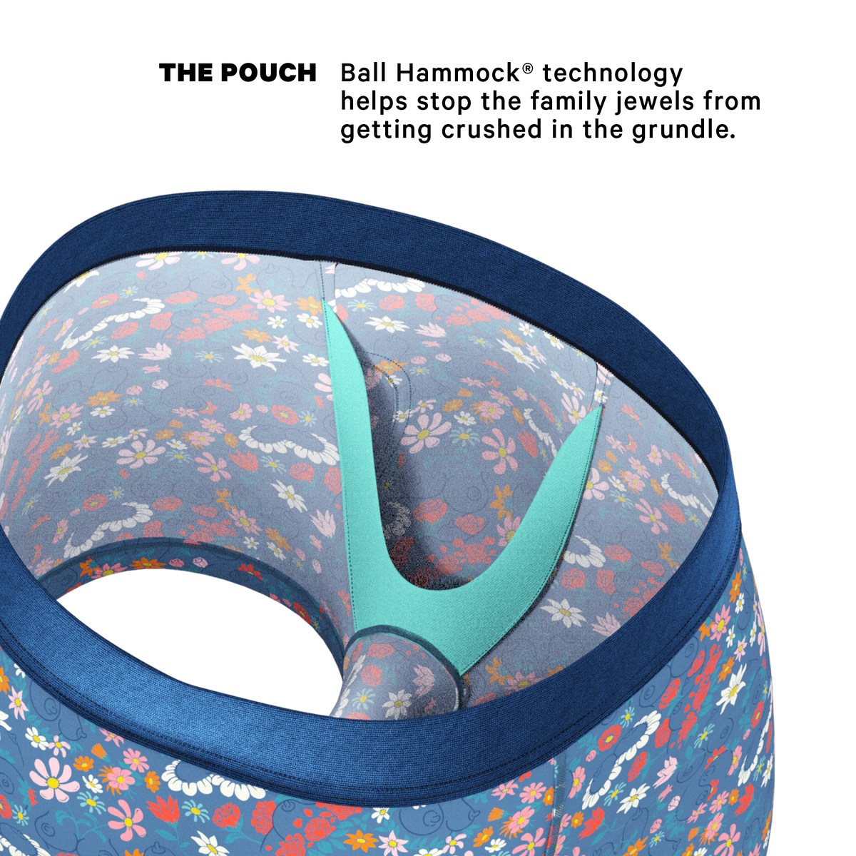 The Gardening Nips | Busty Floral Ball Hammock® Pouch Trunks Underwear - Shinesty