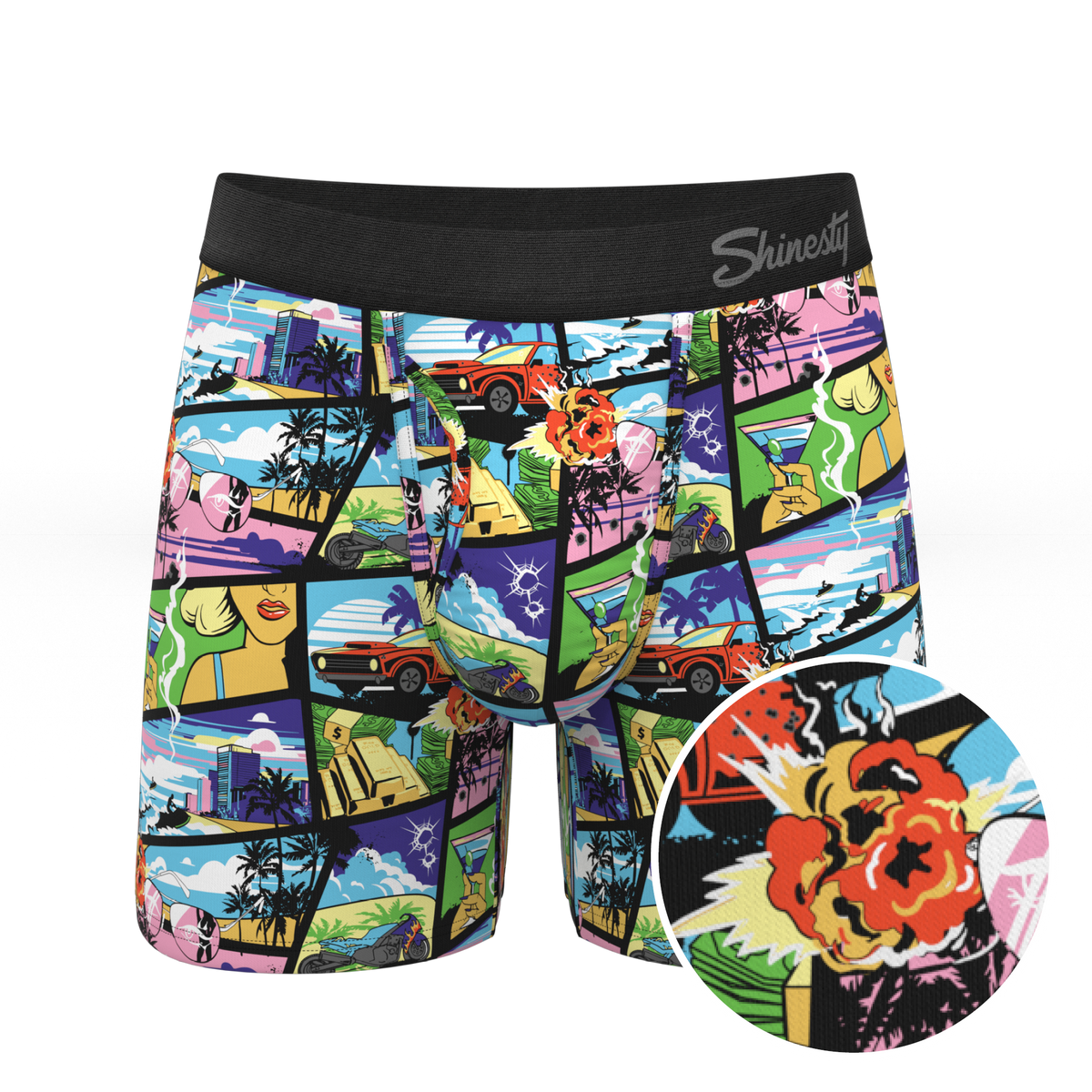 The Gas Pedal | Pop Art Ball Hammock® Pouch Underwear With Fly - Shinesty