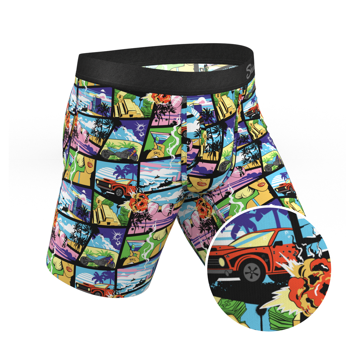 The Gas Pedal | Pop Art Ball Hammock® Boxer - Long Leg - Shinesty
