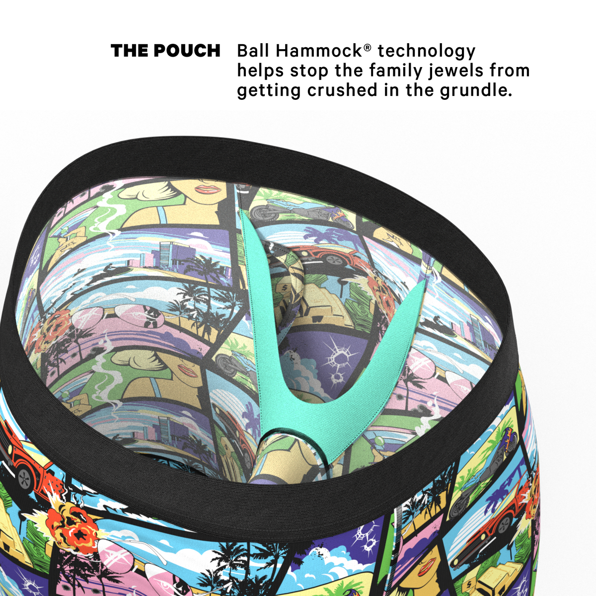 The Gas Pedal | Pop Art Ball Hammock® Boxer - Long Leg - Shinesty