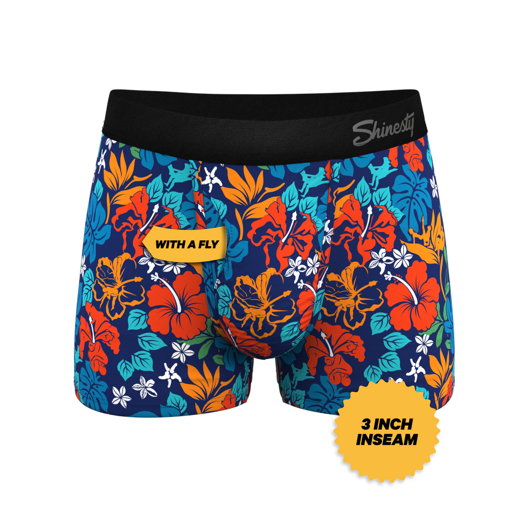 The Get Lei'd | Naughty Tropical Ball Hammock® Pouch Trunks Underwear - Shinesty