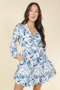 The Gilded Lily | Crosshatch Lilies Wrap Dress - Shinesty