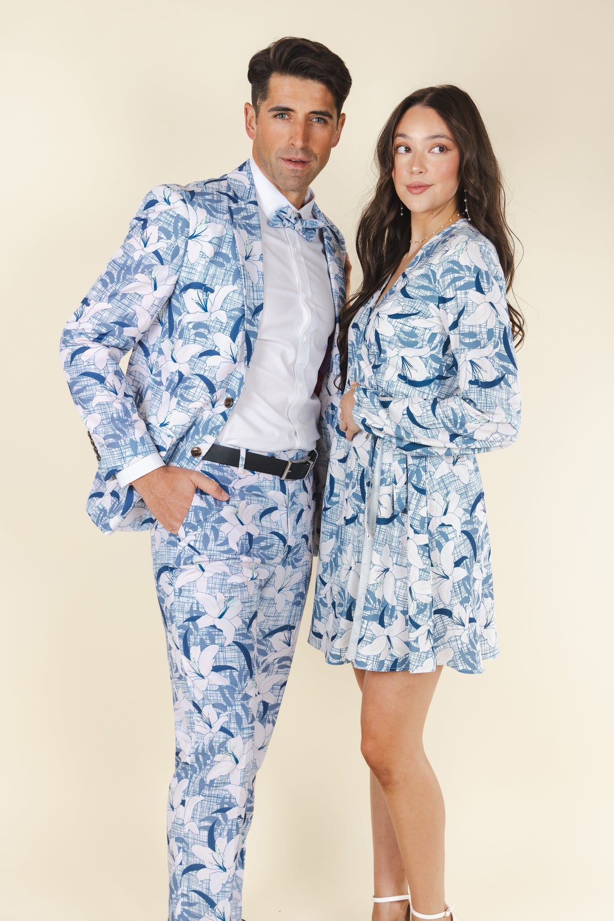 The Gilded Lily | Crosshatch Lilies Wrap Dress - Shinesty