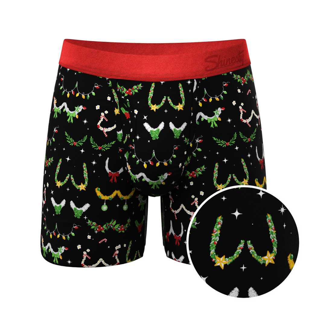The Goodie Garland | Christmas Tinsel Busts Ball Hammock® Pouch Underwear With Fly - Shinesty