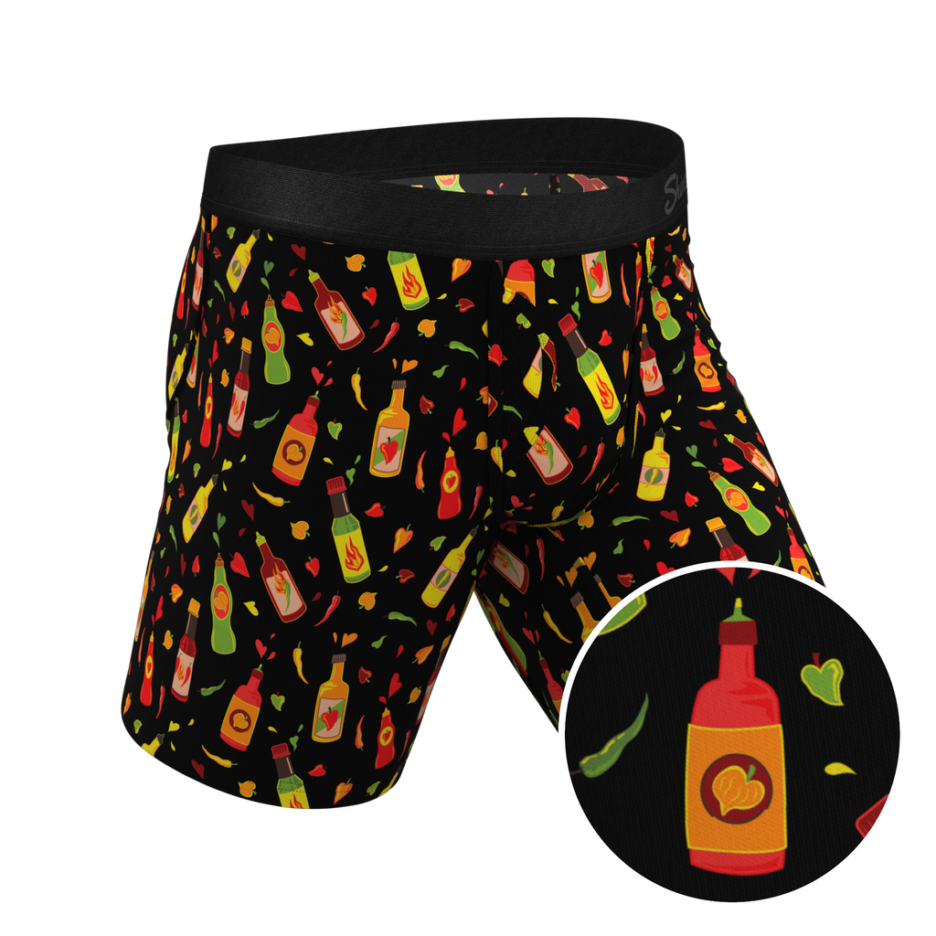 The Gotcha Sriracha | Hot Sauce Ball Hammock® Boxer - Long Leg - Shinesty
