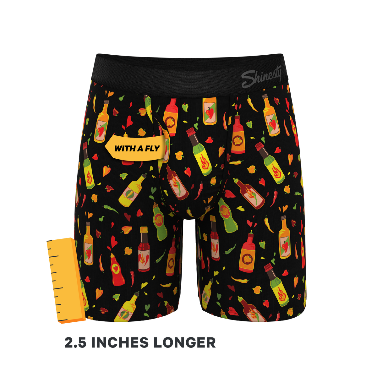 The Gotcha Sriracha | Hot Sauce Ball Hammock® Boxer - Long Leg - Shinesty