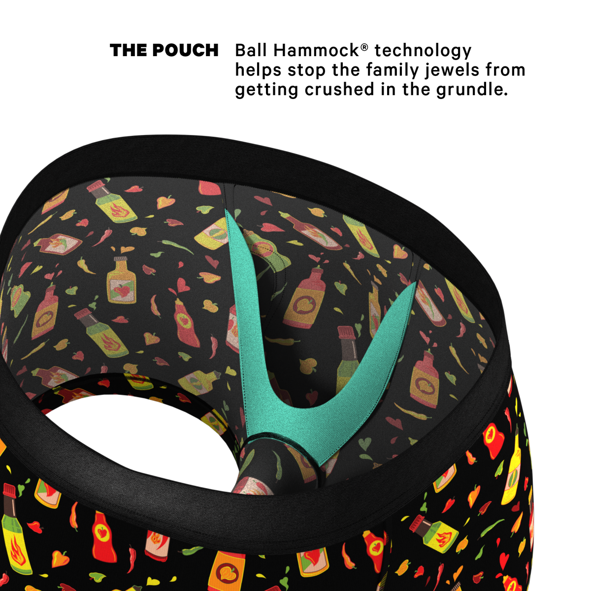 The Gotcha Sriracha | Hot Sauce Ball Hammock® Pouch Trunks Underwear - Shinesty