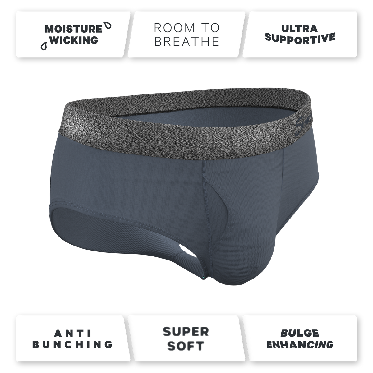The Graphite | Tonal Grey Ball Hammock® Pouch Underwear Briefs - Shinesty