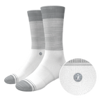 The Gray Matter | Tri Color Block Heel Hammock™ Crew Socks - Shinesty