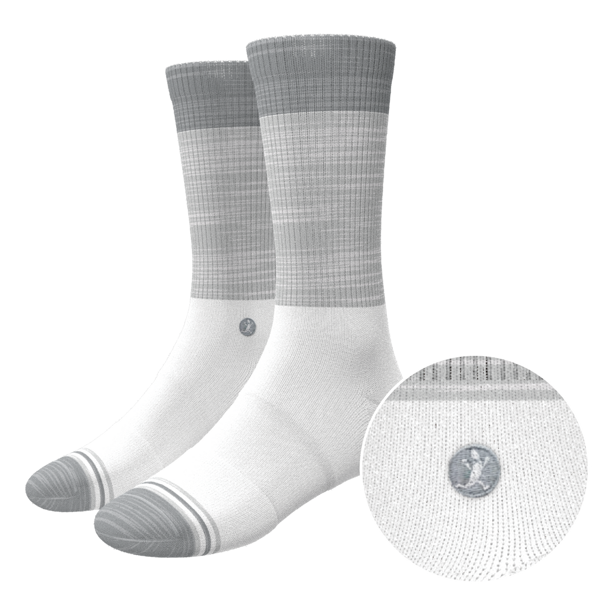 The Gray Matter | Tri Color Block Heel Hammock™ Crew Socks - Shinesty