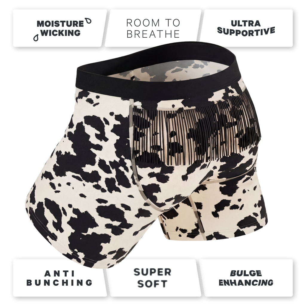 The Graze Escape | Cow Hide Fringe Ball Hammock® Pouch Underwear - Shinesty