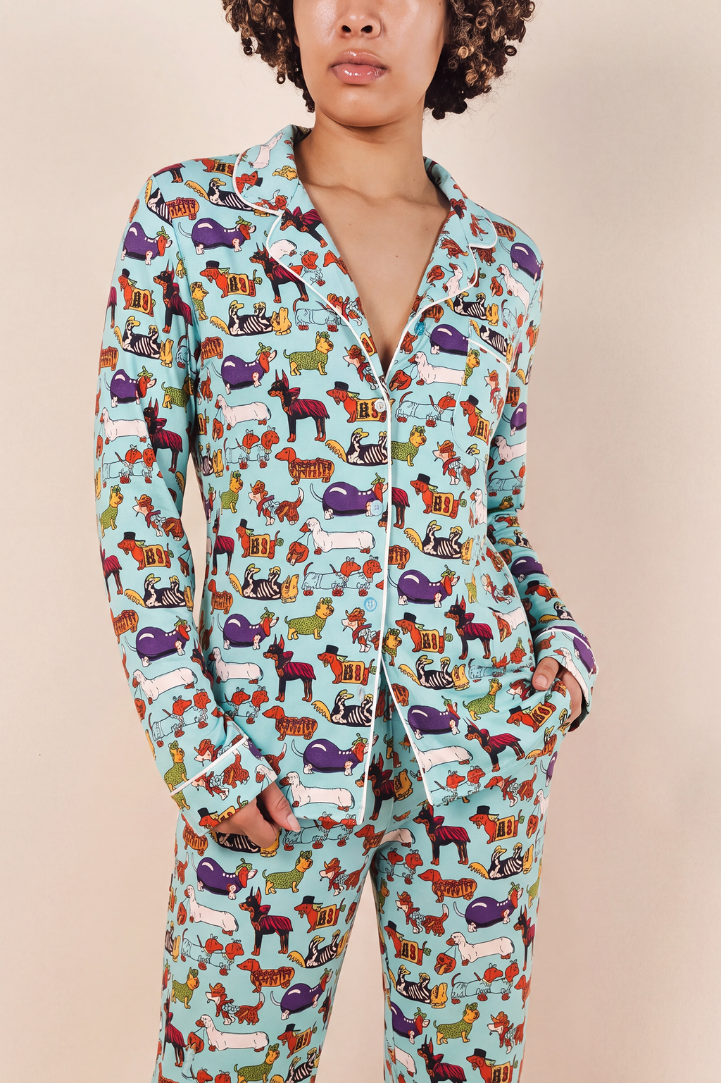 The Halloweenies | Halloween Dogs SleepDeep™ Women’s Long Sleeve Pajama Set - Shinesty