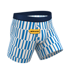 The Hamptons | Blue Mosaic Stripe Ball Hammock® Pouch Underwear With Fly - Shinesty