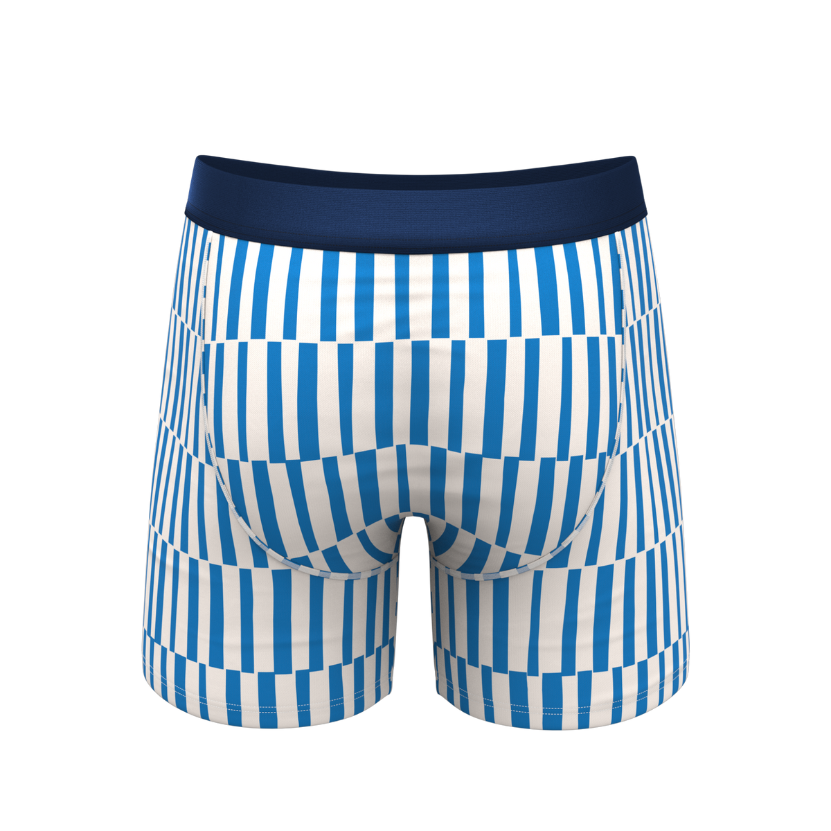 The Hamptons | Blue Mosaic Stripe Ball Hammock® Pouch Underwear With Fly - Shinesty