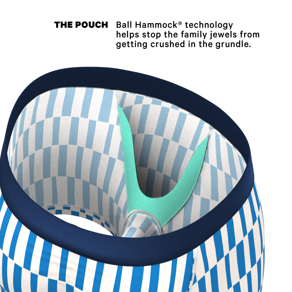 The Hamptons | Blue Mosaic Stripe Ball Hammock® Pouch Underwear - Shinesty