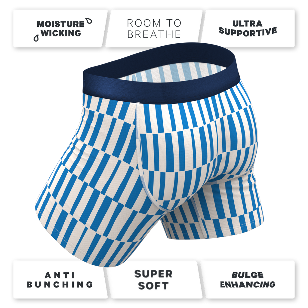 The Hamptons | Blue Mosaic Stripe Ball Hammock® Pouch Underwear - Shinesty