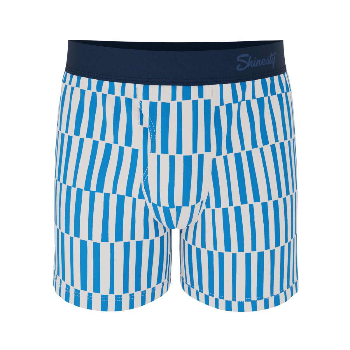 The Hamptons | Blue Mosaic Stripe Boxers - Shinesty