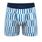 The Hamptons | Blue Mosaic Stripe Ball Hammock® Pouch Underwear With Fly - Shinesty