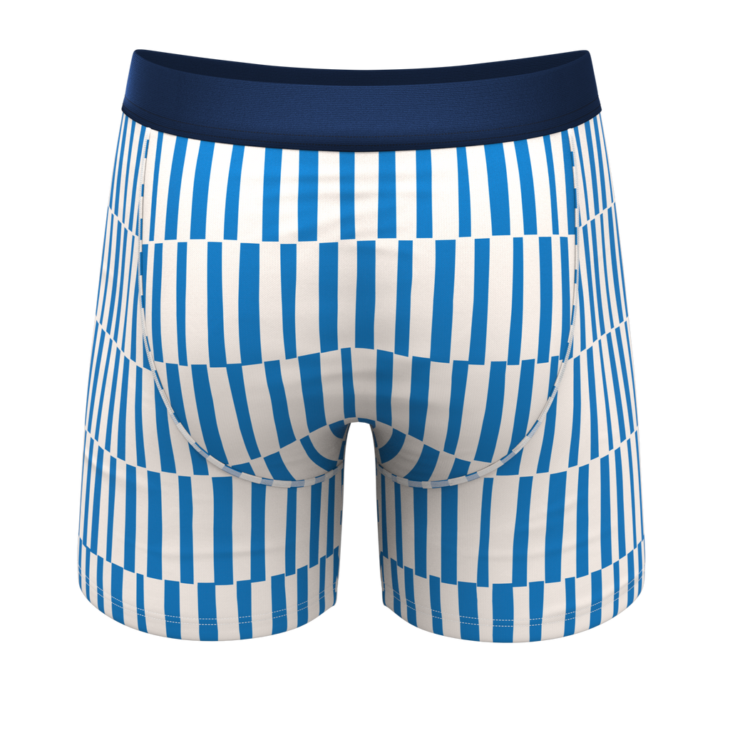 The Hamptons | Blue Mosaic Stripe Ball Hammock® Pouch Underwear - Shinesty