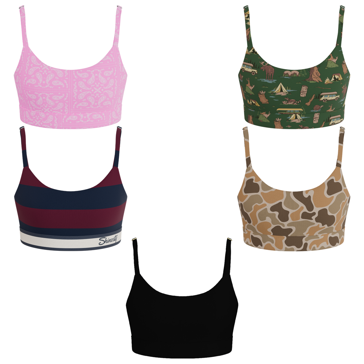 The Happy Trails | Boob Hammock™ Scoop Bralette 5 Pack - Shinesty