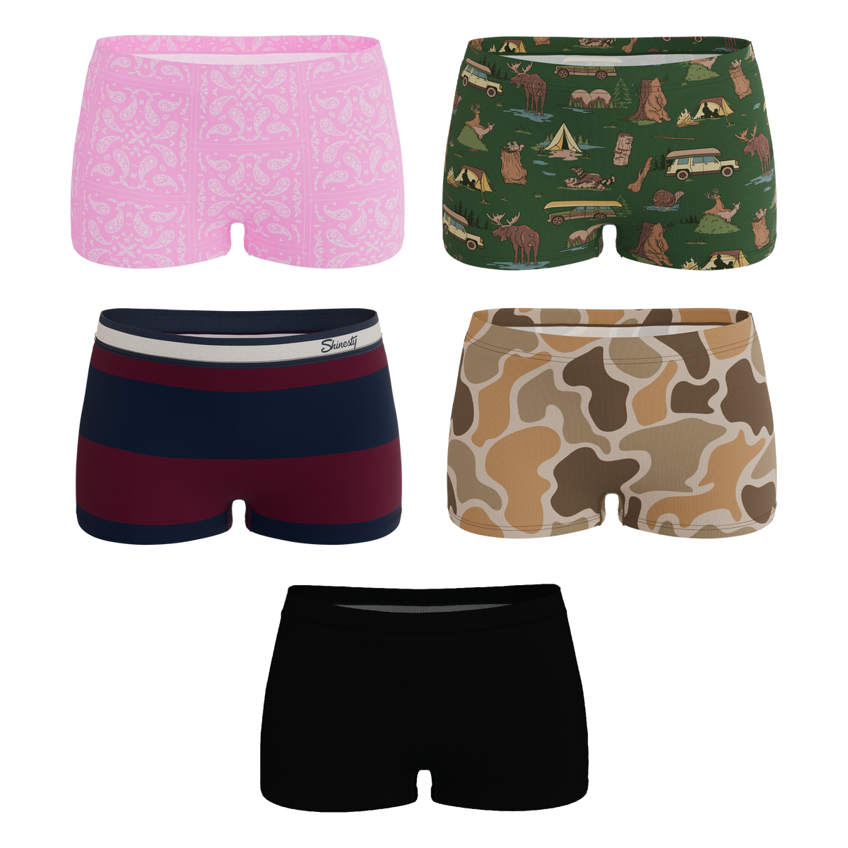 The Happy Trails | Boyshort Underwear 5 Pack - Shinesty
