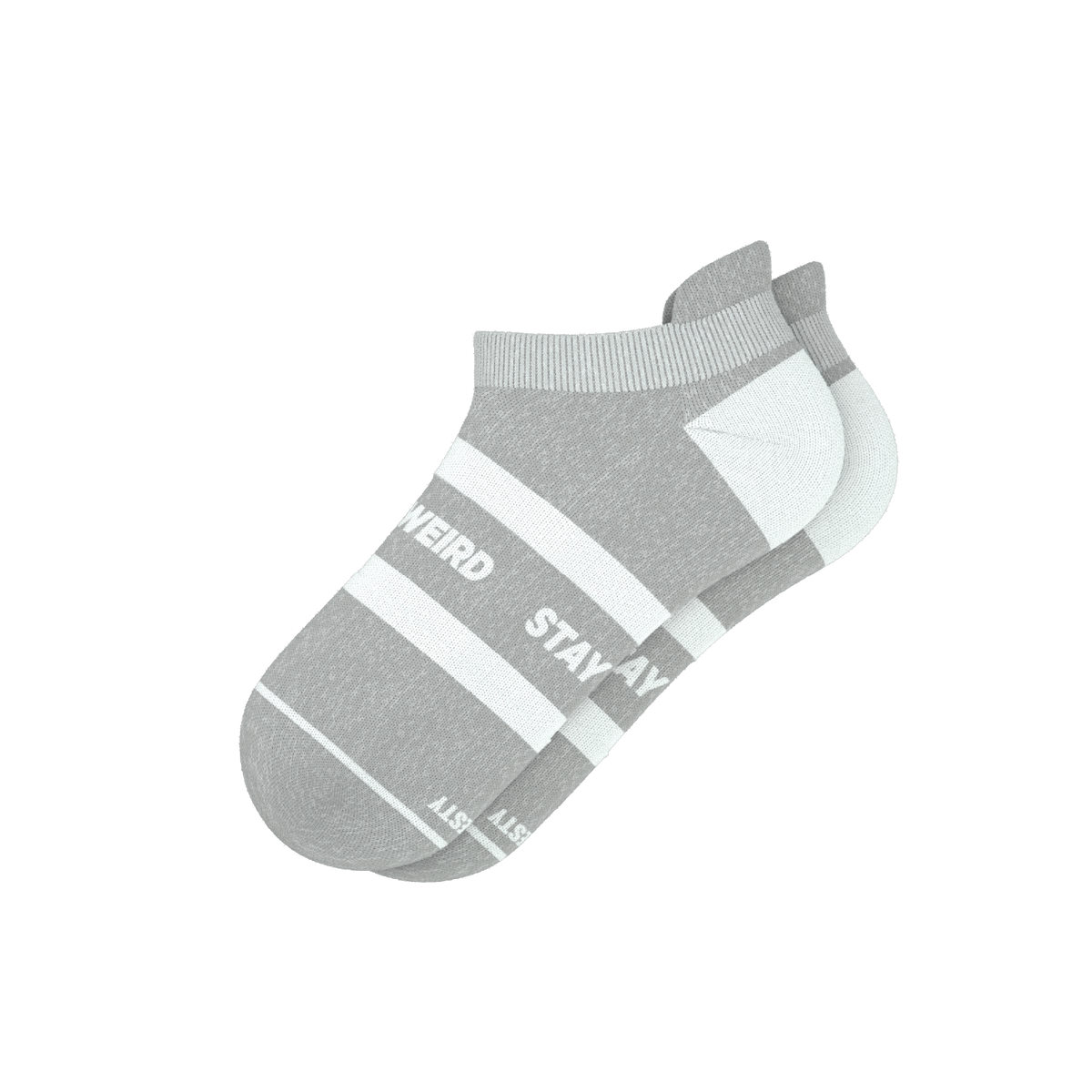 The Haze | Grey and White Stripe Heel Hammock™ Ankle Socks - Shinesty
