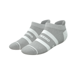 The Haze | Grey and White Stripe Heel Hammock™ Ankle Socks - Shinesty