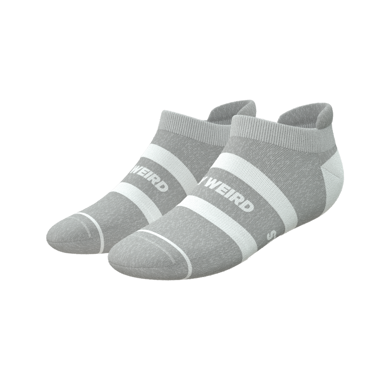 The Haze | Grey and White Stripe Heel Hammock™ Ankle Socks - Shinesty