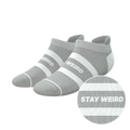 The Haze | Grey and White Stripe Heel Hammock™ Ankle Socks - Shinesty
