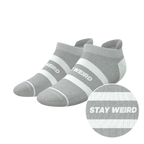 The Haze | Grey and White Stripe Heel Hammock™ Ankle Socks - Shinesty